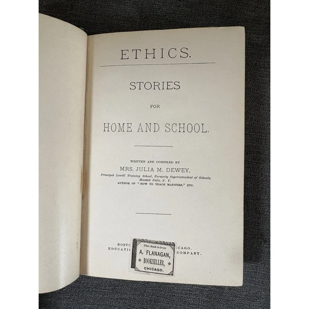 Antique Book Ethics Stories For Home And School Julia‎ Dewey 1891